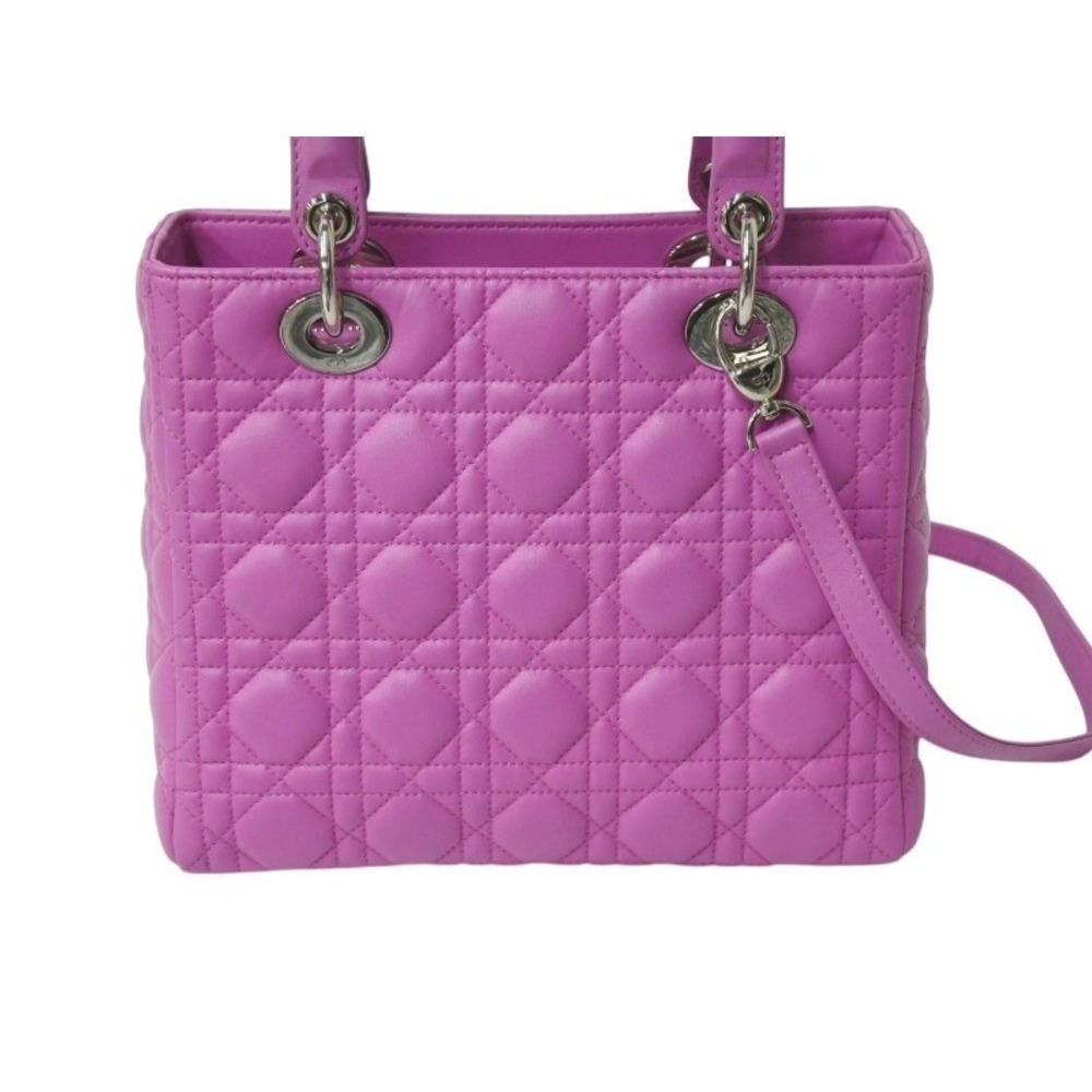 CHRISTIAN DIOR Lady Handbag Cannage Purple Silver - Picture 3 of 9